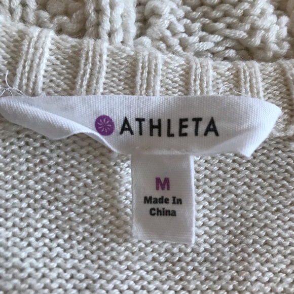 Athleta Cable-knit Sweater Wool Blend White Medium - Picture 4 of 8